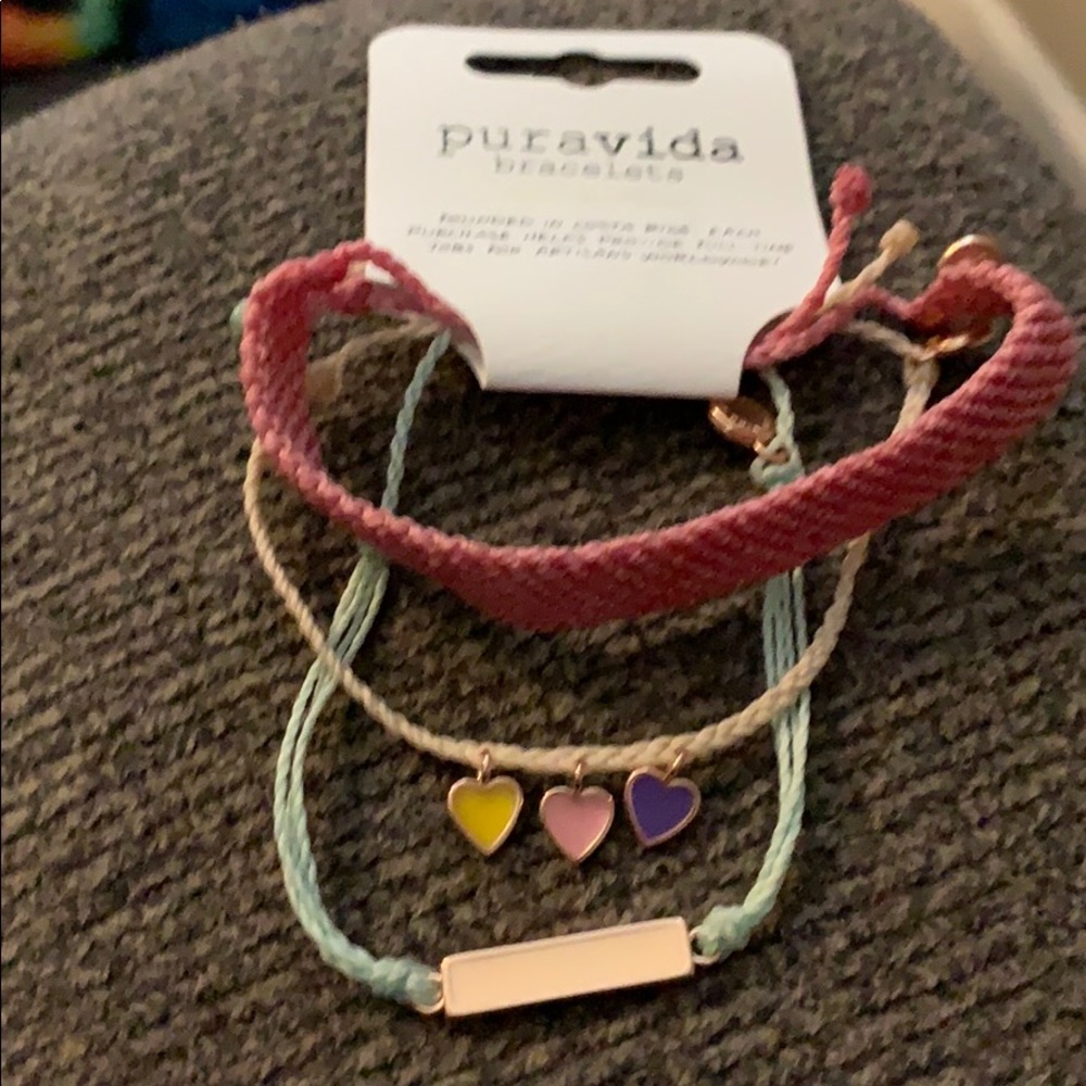 Heart bracelet stack from Pura Vida